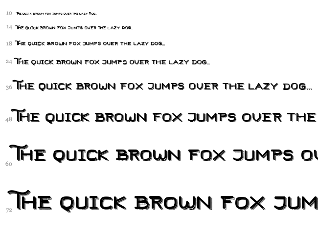 Hard Stones Sans Strip font waterfall